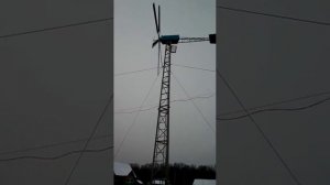 Ветрогенератор своими руками. Обзор большого ветряка. Часть 3. Установка ветроколеса на вышку.