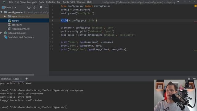 Python configparser - Working with data types in python configparser смотреть онлайн