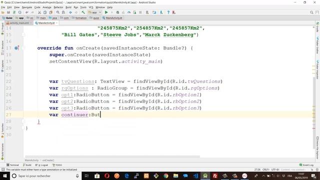 ANDROID KOTLIN TP QUIZZ смотреть онлайн