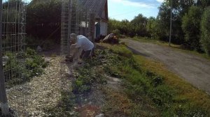 Габионы. 05. Собираем дальше. Подробно, о сборке столбов и ленты цоколя.