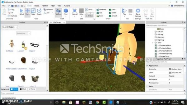 ROBLOX Studio: How to add (a) Clothing, Decal, and Hat/Hair to a Humanoid