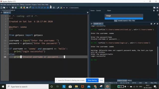 How to implement Hidden Password | Python смотреть онлайн