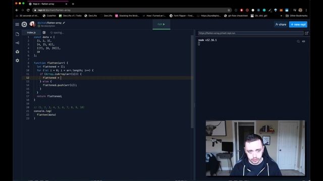Flatten Nested Arrays with Recursion in JavaScript смотреть онлайн