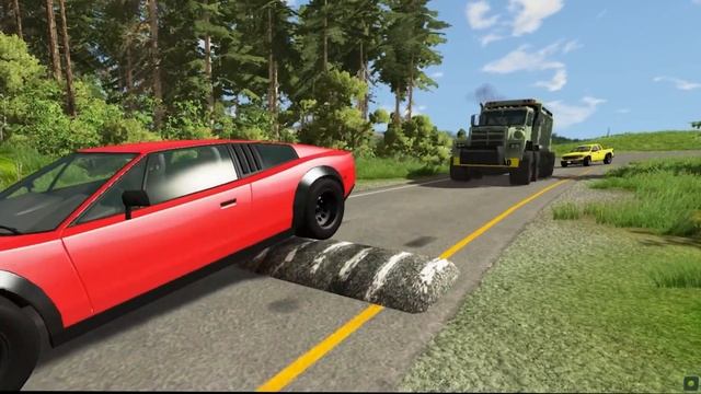 SuperCar Ferrari VS Massive Speed Bumps #3 - BeamNG Drive смотреть онлайн