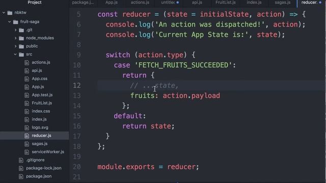 fff6-11 Handling the FETCH_FRUITS_SUCCEEDED action - Learn Redux Saga Tutorial смотреть онлайн