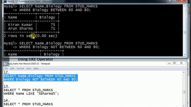 Lab Exercise for XII IP using MySQL -Students Marks Table смотреть онлайн