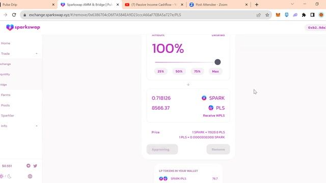 Sparkswap - How to Remove Spark Pulse LP | Liquidity Pool | Sparkler | Defi CryptoPassive income смотреть онлайн