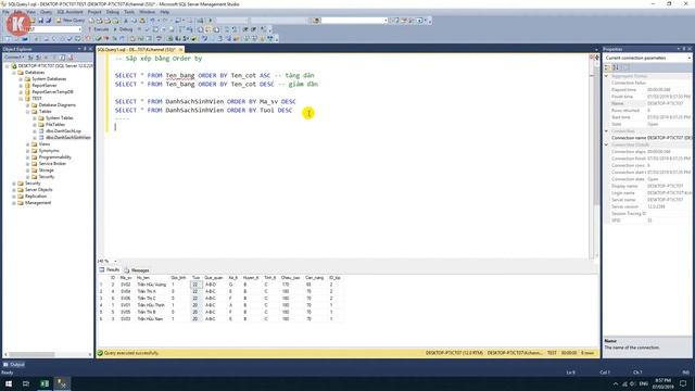 [SQL SEVER TỪ A-Z] Bài 14: Sắp xếp kết quả trả về với toán tử: Order by смотреть онлайн