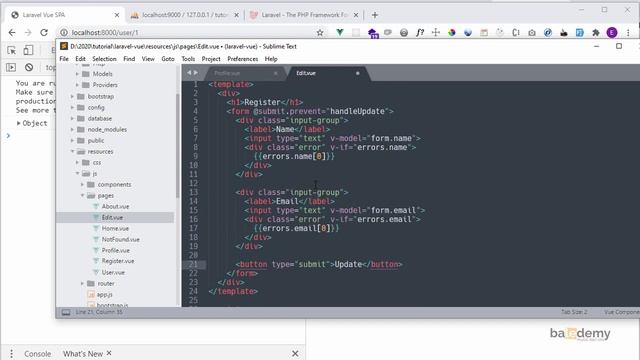 Tutorial Laravel Vue js Indonesia #42 - Edit Data смотреть онлайн