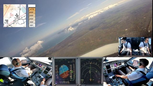PALMA DE MALLORCA (PMI) | Scenic Airbus approach over the mountains to runway 24 | pilots + cockpi смотреть онлайн