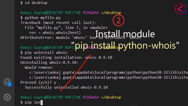 AttributeError module whois has no attribute whois - python | python-whois | coder website смотреть онлайн