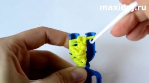 Кольцо из резинок ЦВЕТОЧЕК на рогатке | Flower Charm Rainbow Loom