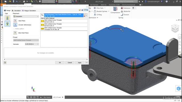 Inventor Tutorial - Placing a bolted connection смотреть онлайн