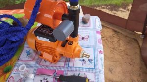 Поливка огорода насосной станцией.