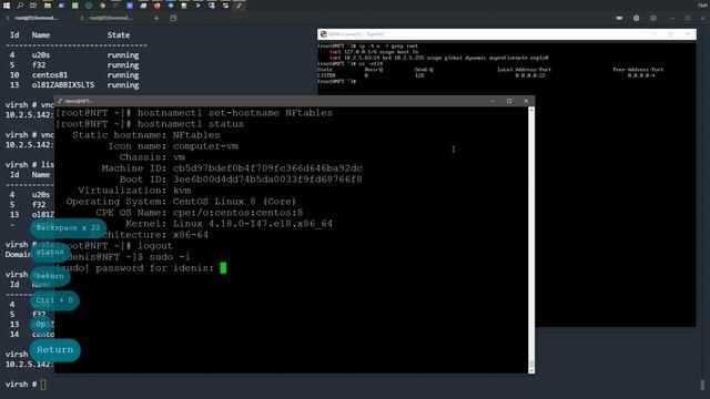 Изменить имя хоста в CentOS 8.1 смотреть онлайн