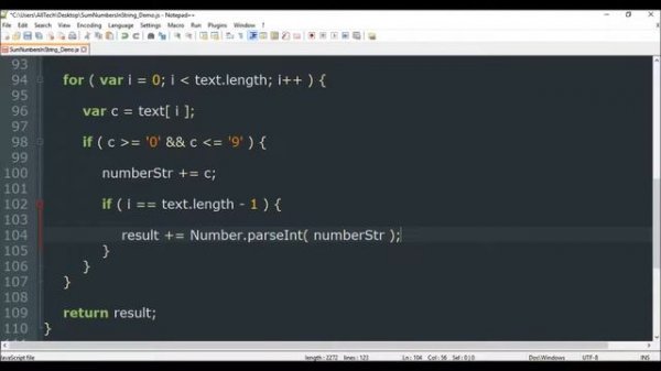 string sum numbers in javascript