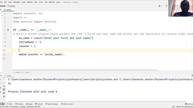 A Python program to get the characters of a string in reverse order and show the result. смотреть онлайн