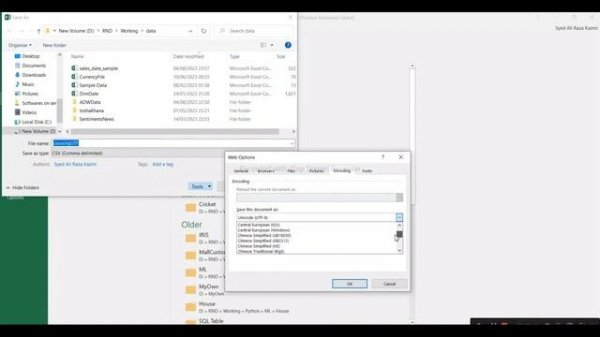 How to Export Excel Sheet to CSV with Unicode UTF 8