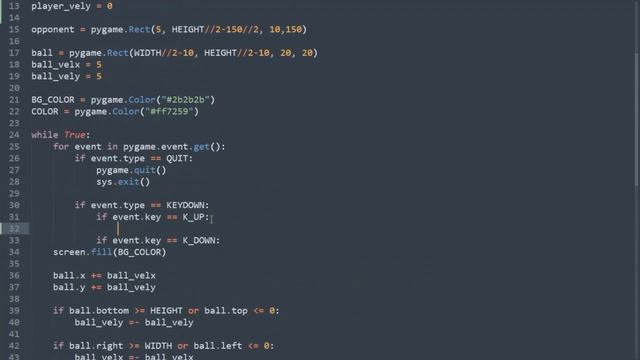 Pygame Pong game with python смотреть онлайн