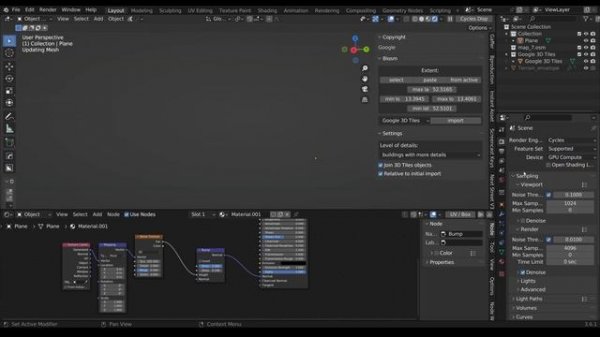 Google 3D Maps Import into Blender