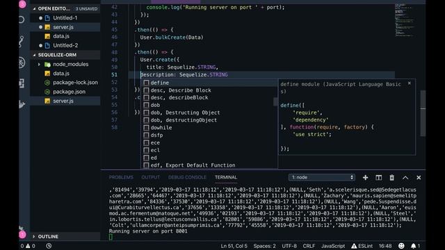 Sequelize ORM - Creating data using sync - User & Post Table #06 смотреть онлайн