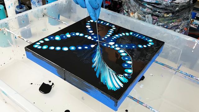 Chain Pull Technique BUTTERFLY🦋 New Style STRING Pull | Fluid Acrylic Pouring | Satisfying Fluid Ar смотреть онлайн