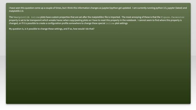 matplotlibrc rcParams modified for Jupyter inline plots смотреть онлайн