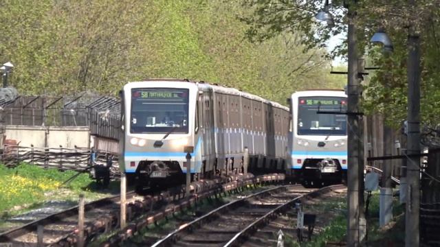 Московский Метрополитен 81-740/741 серии 0307 и 0306 на перегон Первомайская - Измайловская смотреть онлайн