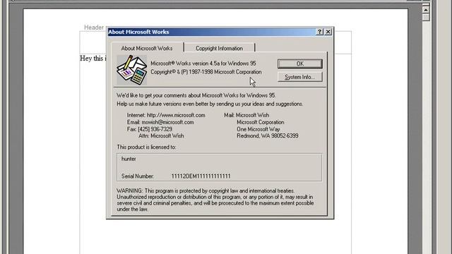 Microsoft Works 4.5a For Windows 95 смотреть онлайн