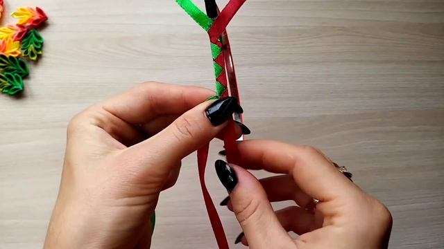 Осенний ? ободок?Красивая обмотка ободка двумя лентами. смотреть онлайн