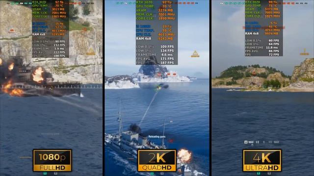 World of Warships | 1080p vs 1440p vs 2160p | RTX 3070 | i9 10900 | 32GB RAM | 1TB NVMe смотреть онлайн