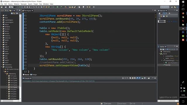 Java Swing - 14 - Jtable temel özellikler смотреть онлайн