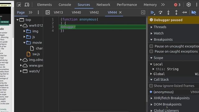 Paused in Debugger Chrome Bypass смотреть онлайн