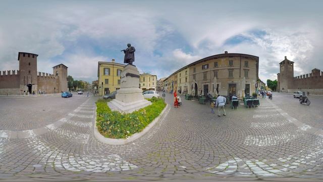 Verona Castelvecchio Old Castle, Italy VR 360 travel video. Верона, Италия, панорама. смотреть онлайн