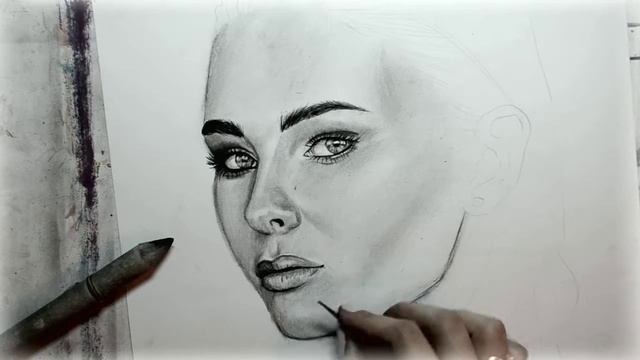 Портет карандашом + гуашь/этюдник/Portrait of a pencil + gouache / sketchbook смотреть онлайн