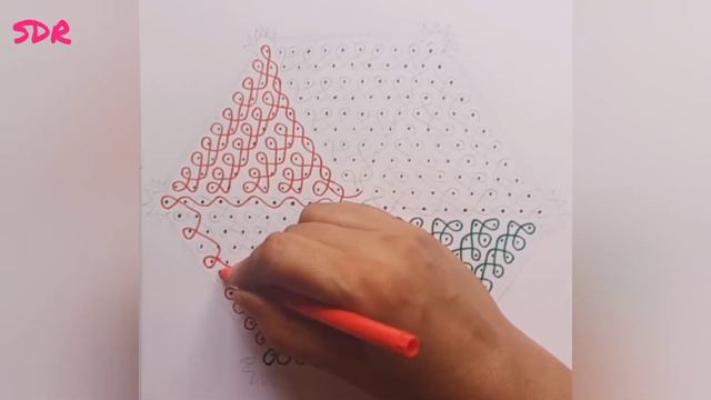 21 - 11 Middle Dots Chikku Designer Rangoli || Sikku Kolam || SDR Rangoli смотреть онлайн