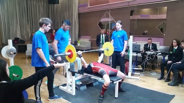 Александра Бруссер. Жим лежа 60 кг Невский кубок 18.12.16 смотреть онлайн