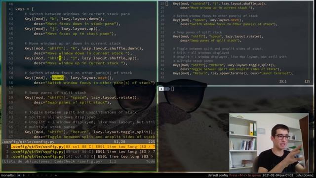 Guía de instalación y configuración de Qtile. смотреть онлайн