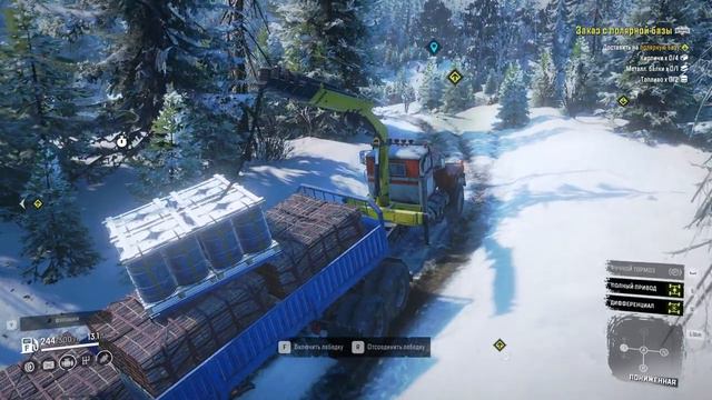 SnowRunner - Прохождение миссии ( Заказ с полярной базы ) Alaska, USA - Challenging game mode смотреть онлайн