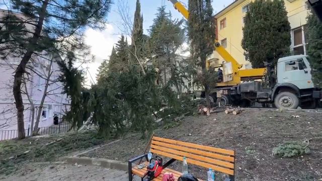 Крым. Партенит. Устранение последствий урагана. 6 февраля 2024. смотреть онлайн