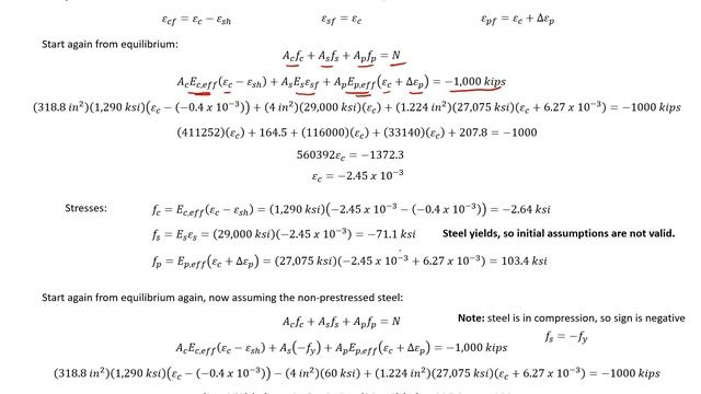 Prestressed Concrete Design - 4 - Example 2 - Response to Axial Load Including Time Effects смотреть онлайн