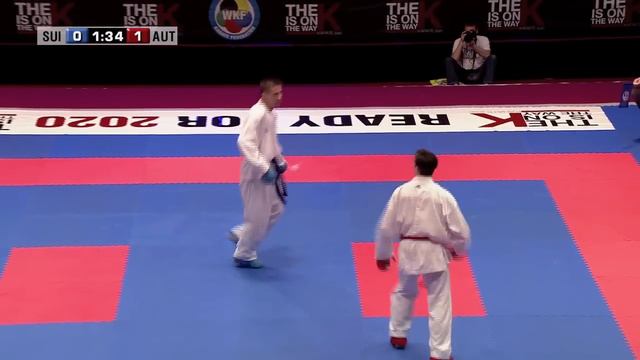 Kujtim Bajrami vs Stefan Pokorny. Bronze Medal Kumite Male -67kg. 48th European Karate Championship смотреть онлайн