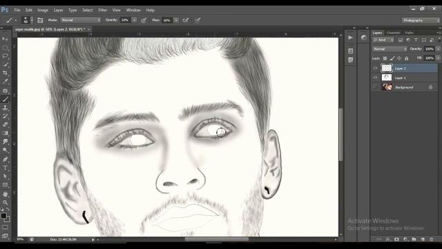 Zyan Malik sketch (BW) TIME LAPSE смотреть онлайн