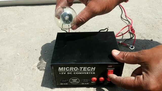 सोलर से डायरेक्ट 220V के लोड को चलाइए   | Powerful Inverter 12 Volt Battery +  Solar, 200W Inverter