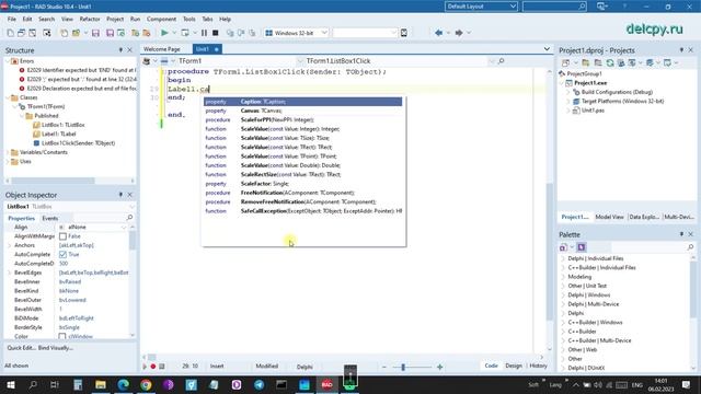 ListBox Delphi. Embarcadero.