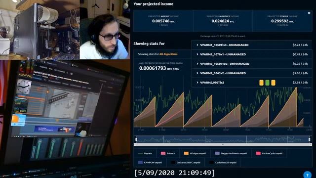 0712m710 2020-09-05 Live GPU NiceHash mining profit monitor of 980 Ti, 1050 Ti, 1063, 1070 смотреть онлайн
