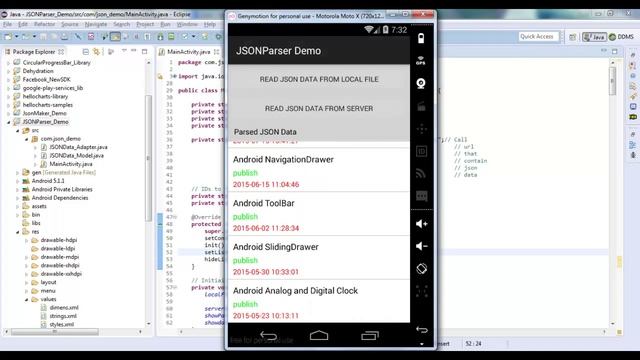Android JSON Parser Demo смотреть онлайн