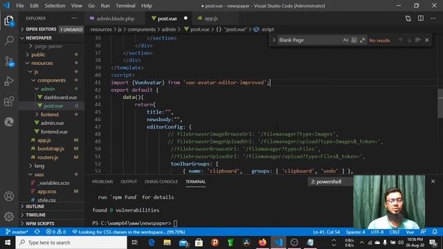 Laravel Vue JS NewsPapre Project part 14 | Config ckeditor смотреть онлайн