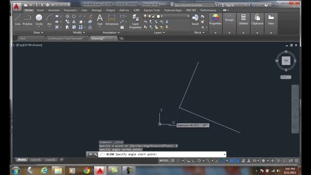 AutoCAD I 08-13 Using the XLINE Command Bisect Option смотреть онлайн