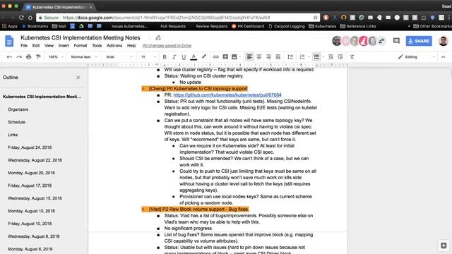 Kubernetes SIG Storage - CSI Implementation Workgroup 20180824 смотреть онлайн